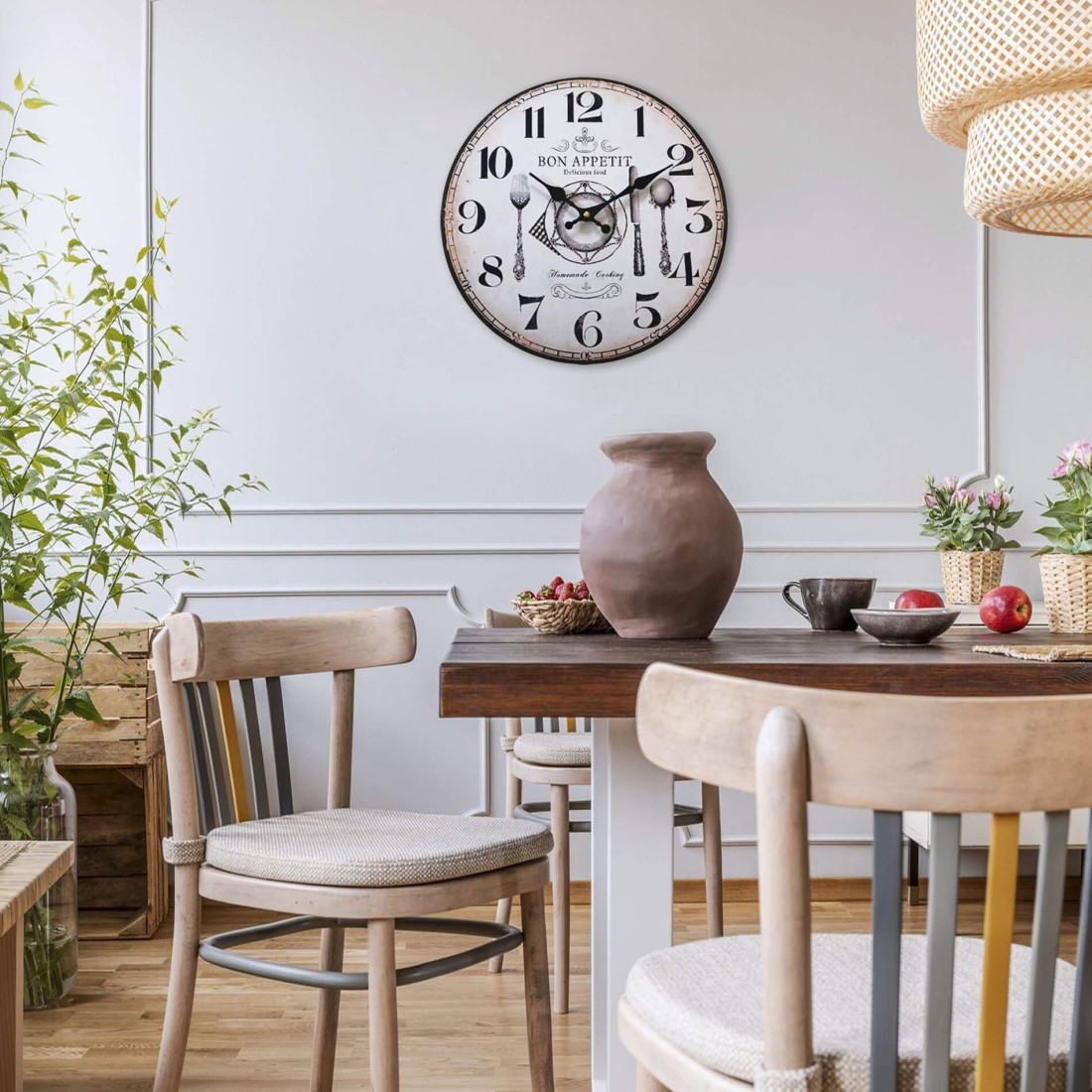 Comprar Reloj de pared de madera antiguo de estilo vintage para la oficina  de la cocina del hogar