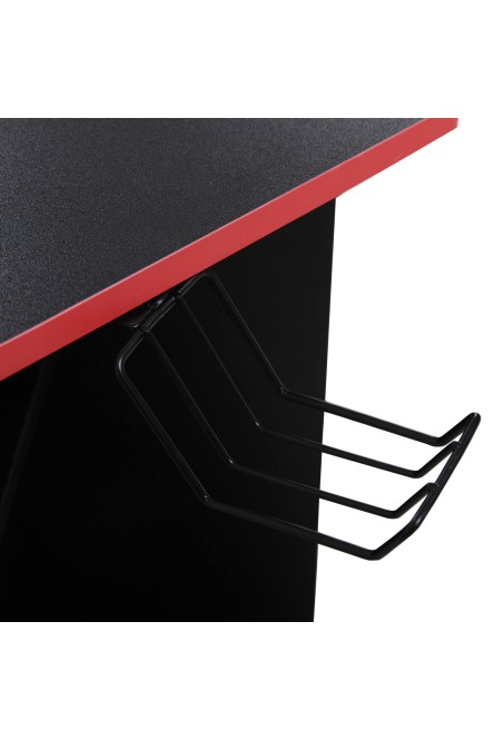 Rebecca Mobili Escritorio Gaming Mesa PC Negro Rojo Madera Diseño Moderno  con Accesorios