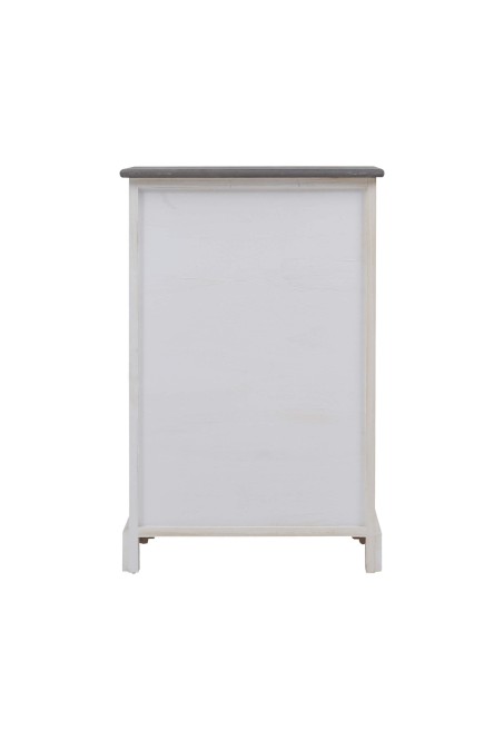 Rebecca Mobili Cajonera alta 4 cajones plegables de metal y tela blanco  vintage beige