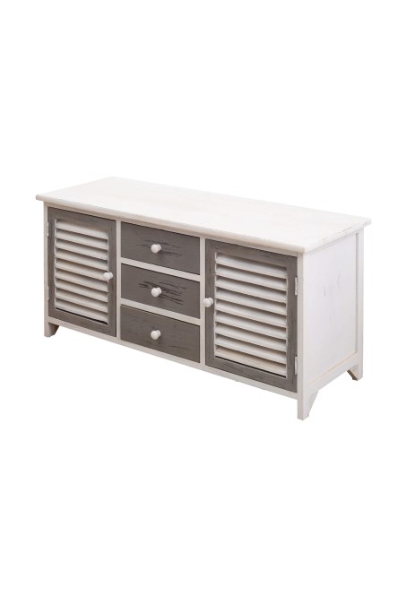 Low sideboard in white and gray vintage style - Mobili Rebecca
