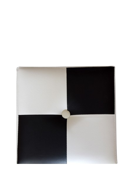 Pouf contenitore a cubo bianco e nero moderno - Cydonia