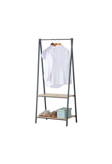 Metal clothes stand with 2 shelves - Surfinia