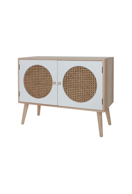 Credenza bassa multiuso in legno naturale con 2 ante - Sakura