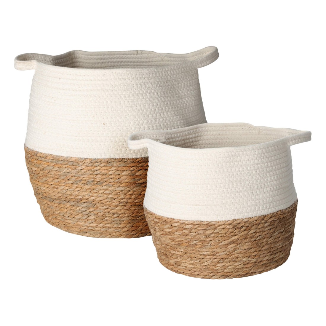Cycas - Set of 2 storage baskets in seagrass and cotton