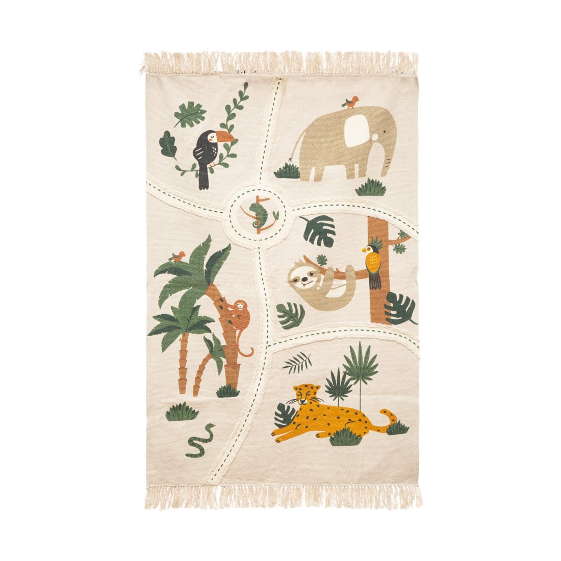 Jungle-themed rug for kids' room 100x150 cm - Puriri | Mobili Rebecca