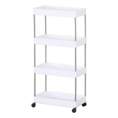 Multipurpose trolley for kitchen or bathroom with 4 shelves