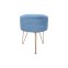 Yeere - Blue velvet ottoman stool for...