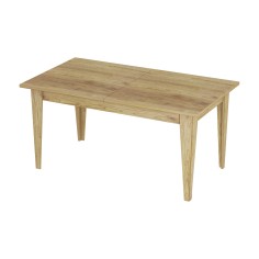 Graviola - Weißer und brauner ausziehbarer rechteckiger Tisch für das Wohnzimmer