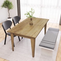 Graviola - Table rectangulaire extensible marron pour le salon