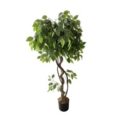 Akdem - Ficus artificiale con foglie in plastica per casa o esterno