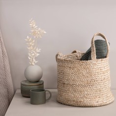 Kadam - Natural jute storage basket with handles