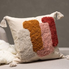 Salvadora - Housse de coussin carrée avec des franges 45x45 cm