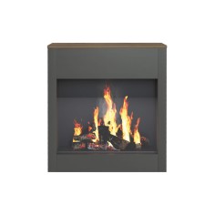 Amapa - Fake fireplace with decorative LED flame in gray and brown