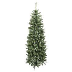 Fuwara - Árbol de Navidad artificial verde y delgado H 150 cm