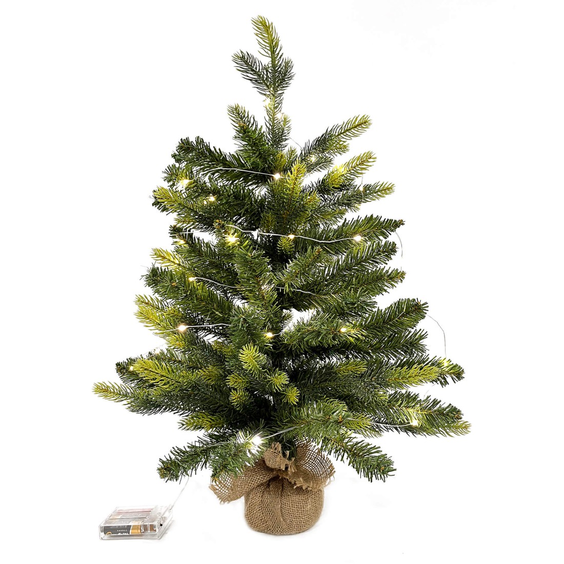 Agat - Albero di Natale da tavolo o da terra con luci a led H 60 cm