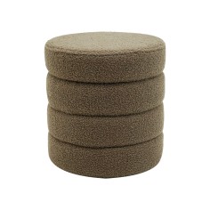 Bunya - Modern olive green round storage pouf