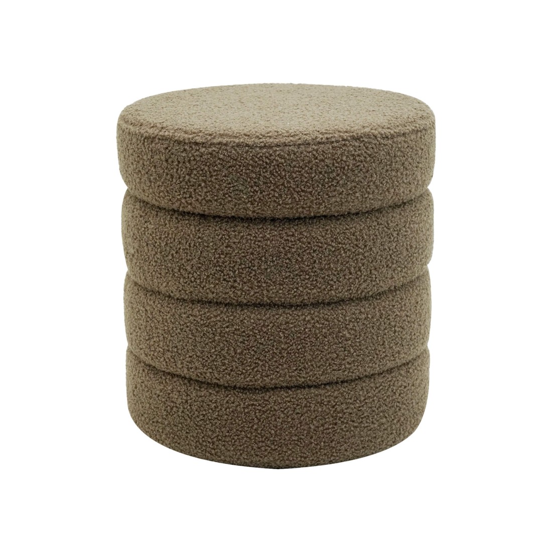 Bunya - Modern olive green round storage pouf