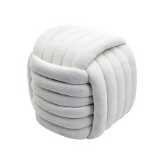 Oyamel - Pouf repose-pieds blanc en forme de pelote