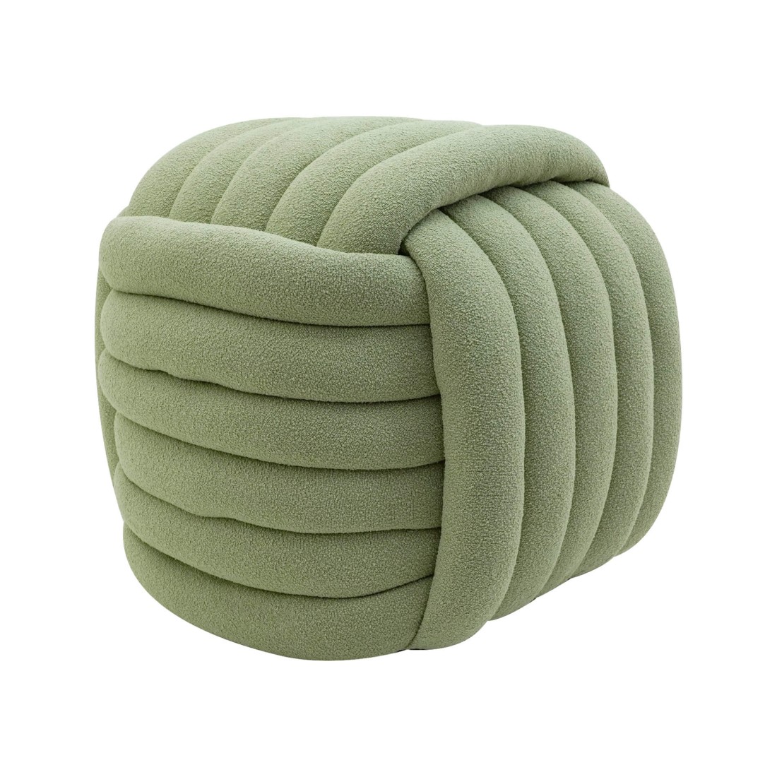 Tawa - Pouf moderno verde a forma di gomitolo