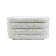 Rambeh - Modern white oval storage pouf