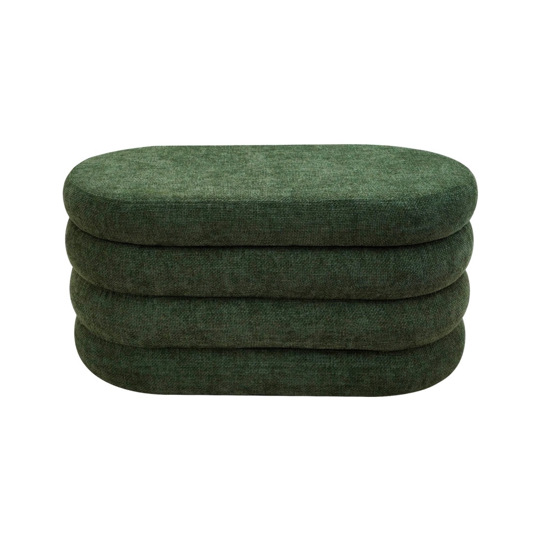 Zeytin - Dark green oval storage pouf for living room