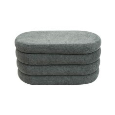 Fagus - Pouf baule ovale grigio in stile moderno