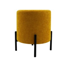 Cerro - Pouf tabouret moutarde avec pieds en acier