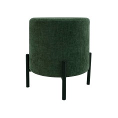 Daikon - Round dark green pouf stool in modern style