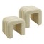 Nikau - Set 2 pouf poggiapiedi beige...