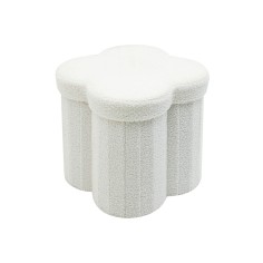 Sufra - White cloud-themed storage pouf for children's room