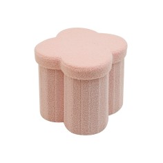 Hermal - Puff rosa plegable con almacenamiento para habitación infantil