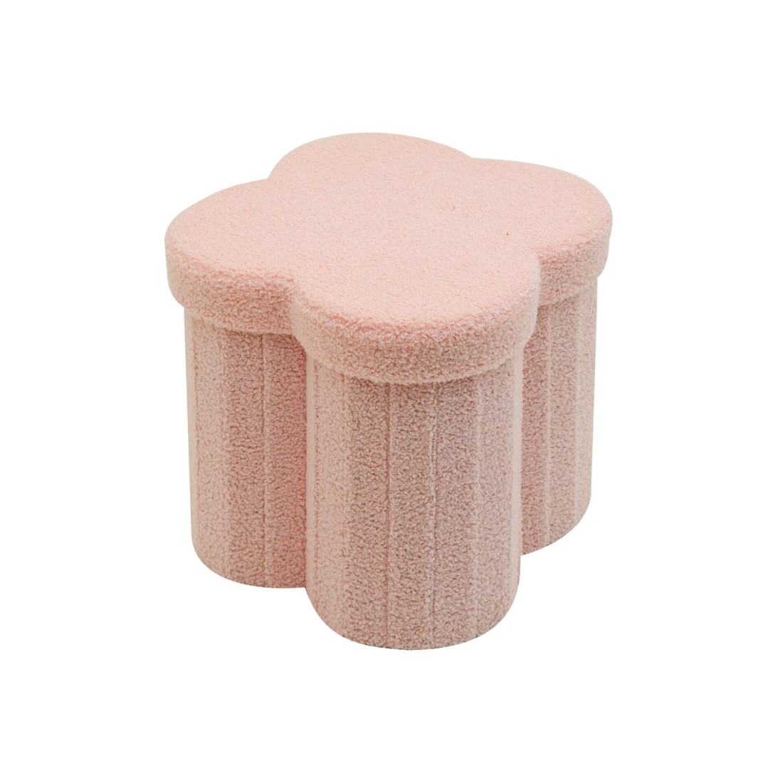 Hermal - Pouf de rangement pliable rose pour chambre d'enfant