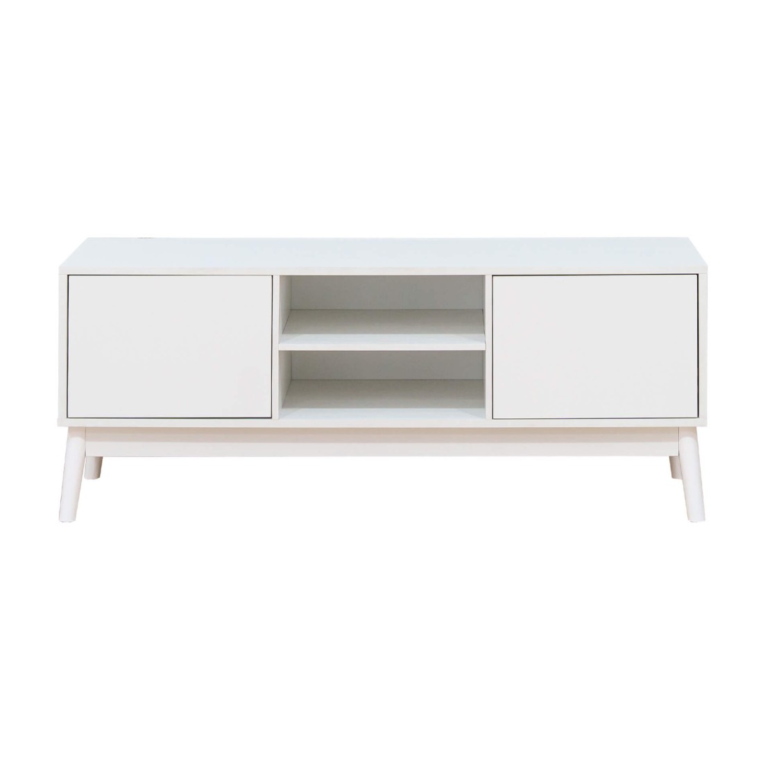 Bacopa - Credenza moderna blanca para TV con 2 puertas