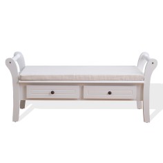 Paulinia - Small white indoor bench in classic style