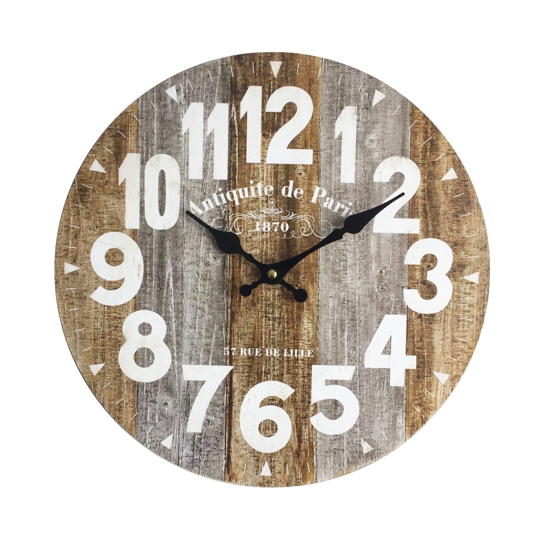 Lophira - Vintage wall clock with white numbers