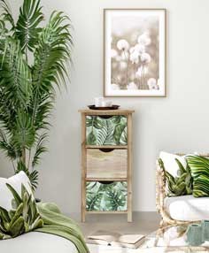 Set 3 mensole soggiorno design moderno pino chiaro Furnari